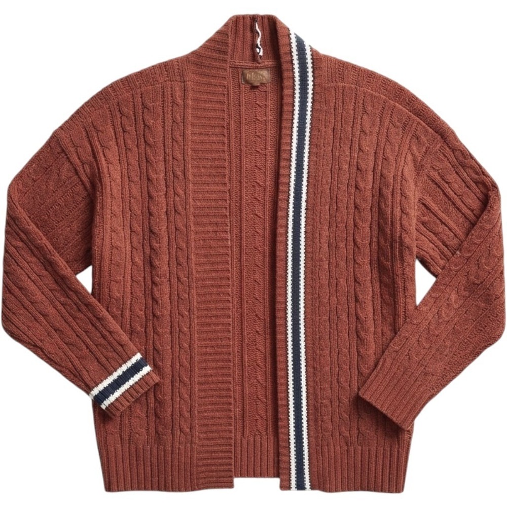 Pol Chunky Varsity Women's size Medium Chenille Cable-knit Grandpacore Cardigan